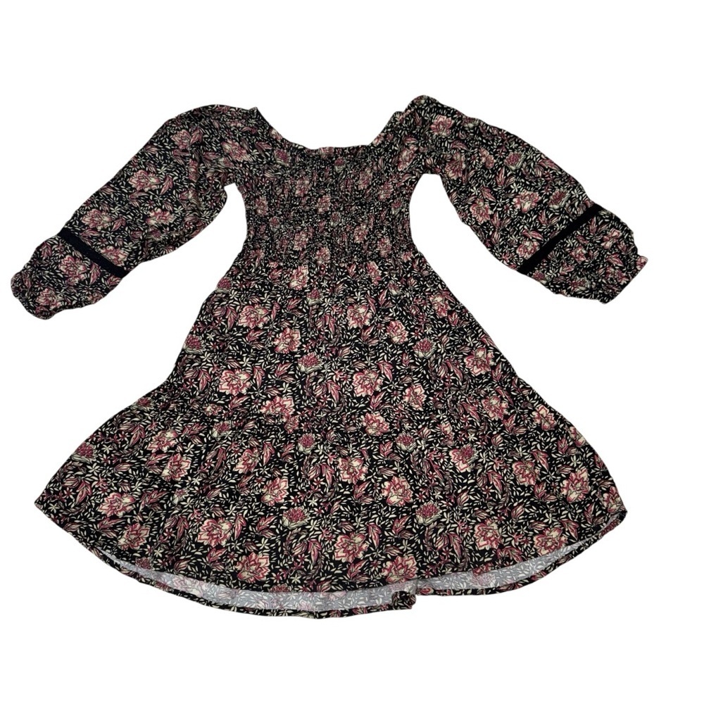 Madden Girl's L Large Off the Shoulder Dress Boho Floral Romantic Puff Sleeves